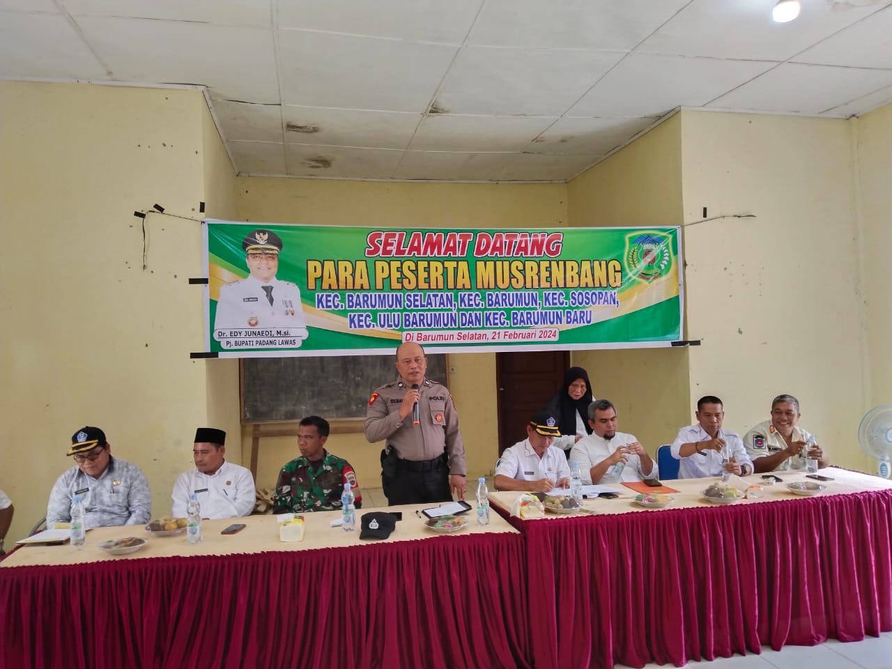 Kapolsek Barumun Menghadiri Musrenbang tingkat Kecamatan Kabupaten Padang Lawas Tahun 2024