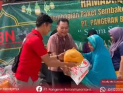 PT. Pangeran Beton Nusantara Bagikan 140 Paket Sembako untuk Warga Kelurahan Terjun dalam Program “Ramadhan Berbagi”