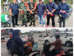 Bersama Babinsa,AJMI dan PW Pemuda Muslim Sumut Bagikan 1945 Bendera Merah Putih ,Gelorakan Semangat HUT ke-81 RI