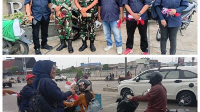 Bersama Babinsa,AJMI dan PW Pemuda Muslim Sumut Bagikan 1945 Bendera Merah Putih ,Gelorakan Semangat HUT ke-81 RI