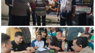 Rayakan HUT ke-81 RI, Jurnalis Medan Utara Gelar Domino Ceria di Mapolsek Medan Labuhan