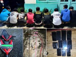 Tim Libas Polres Binjai Gagalkan Rencana Tawuran, 9 Remaja Diamankan Bersama Senjata Tajam*